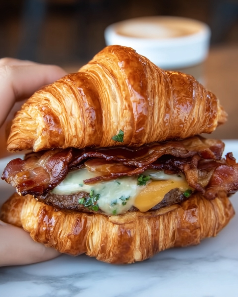 Croissant Cheeseburgers Recipe - Recipe Image
