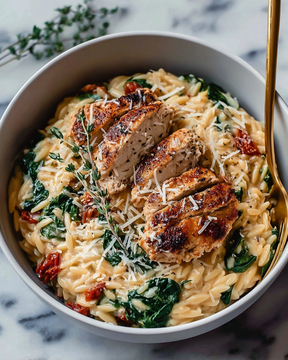 Tuscan Chicken Meatball Orzo Recipe - Recipe Image