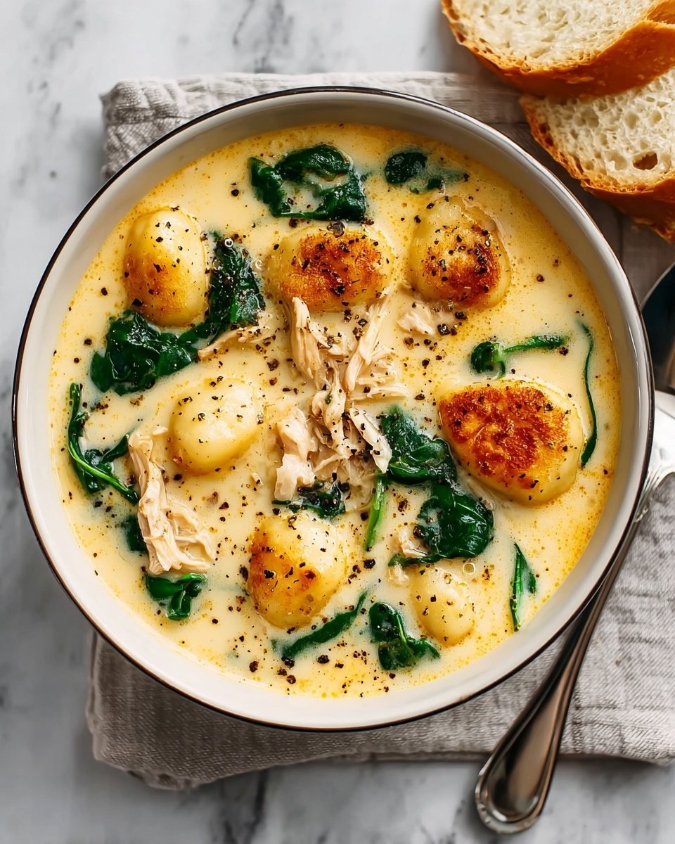 Creamy Chicken Gnocchi Soup with Garlic Recipe - Recipe Image