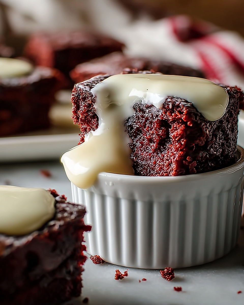 Homemade Red Velvet Brownie Dippers with Cheesecake Dip Recipe - Recipe Image