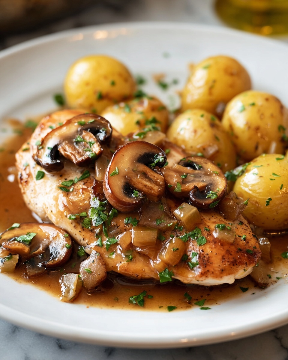 Savory Chicken with Mushrooms and Potatoes Recipe - Recipe Image