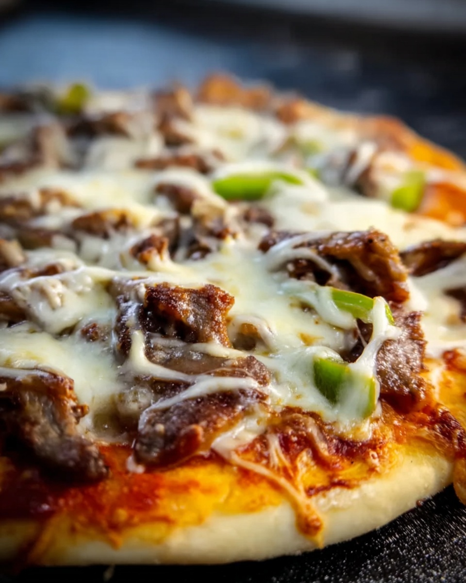 Philly Cheesesteak Pizza Recipe - Recipe Image