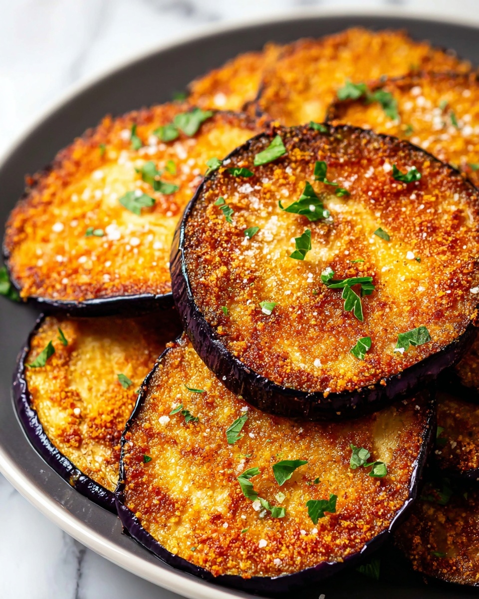 Crispy Air Fryer Eggplant Slices with Parmesan Recipe - Recipe Image