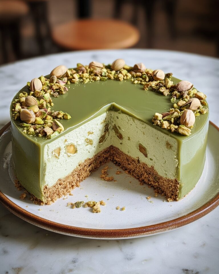 Pistachio Cheesecake with Almond Crust Recipe