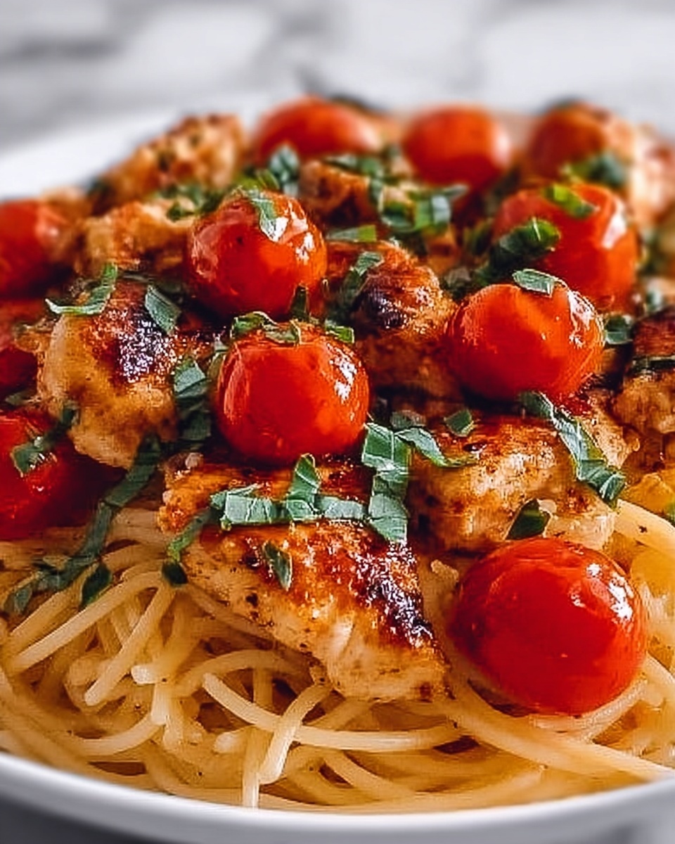 Healthy Bruschetta Chicken Pasta Recipe - Recipe Image