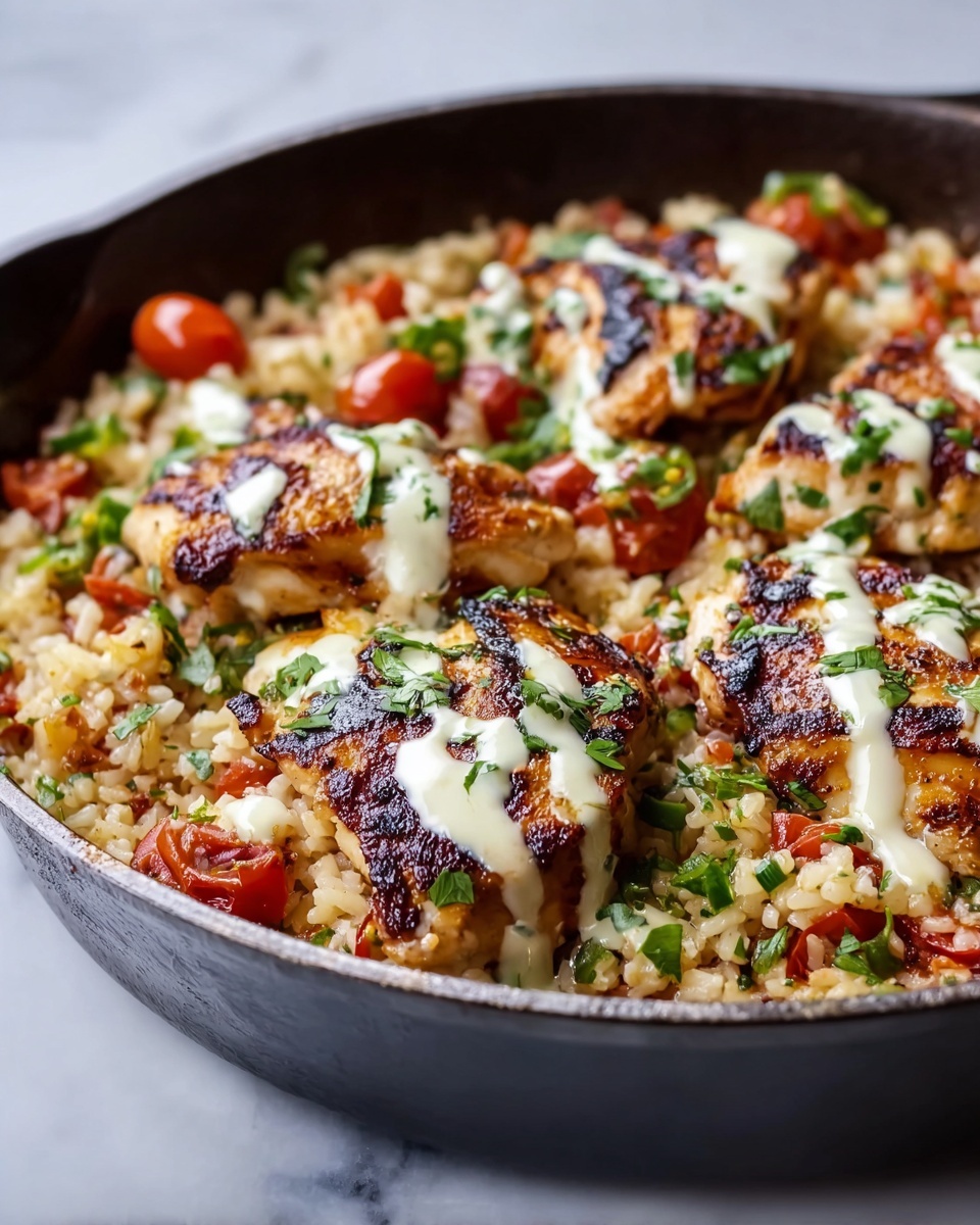 Salsa Chicken Cauliflower Rice Skillet Recipe - Recipe Image