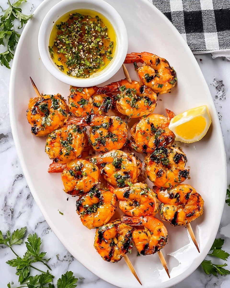 Garlic Grilled Shrimp Skewers Recipe - Recipe Image