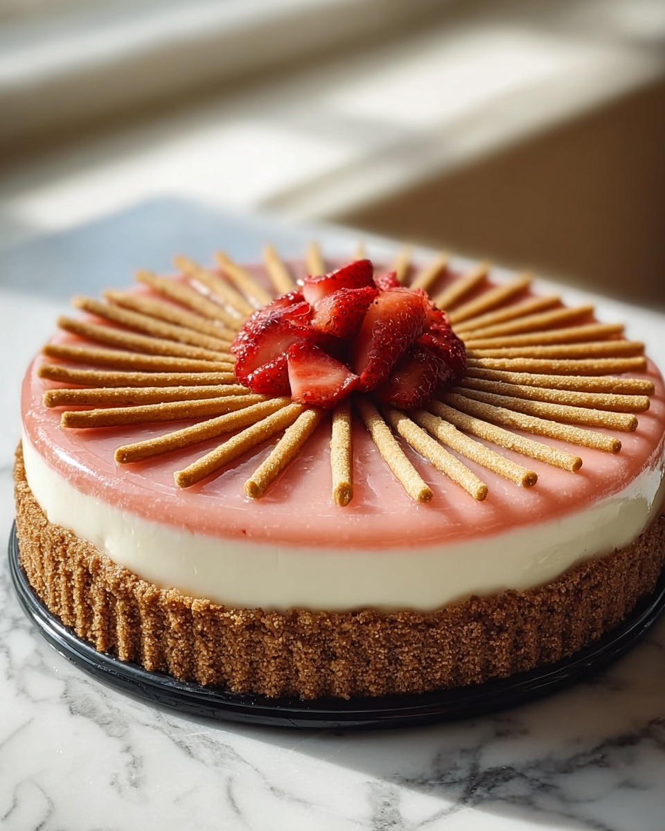 Strawberry Crunch Churro Cheesecake Recipe - Recipe Image