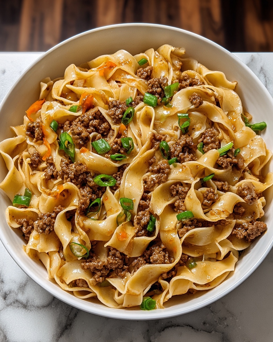 Mongolian Ground Beef Noodles Recipe - Recipe Image