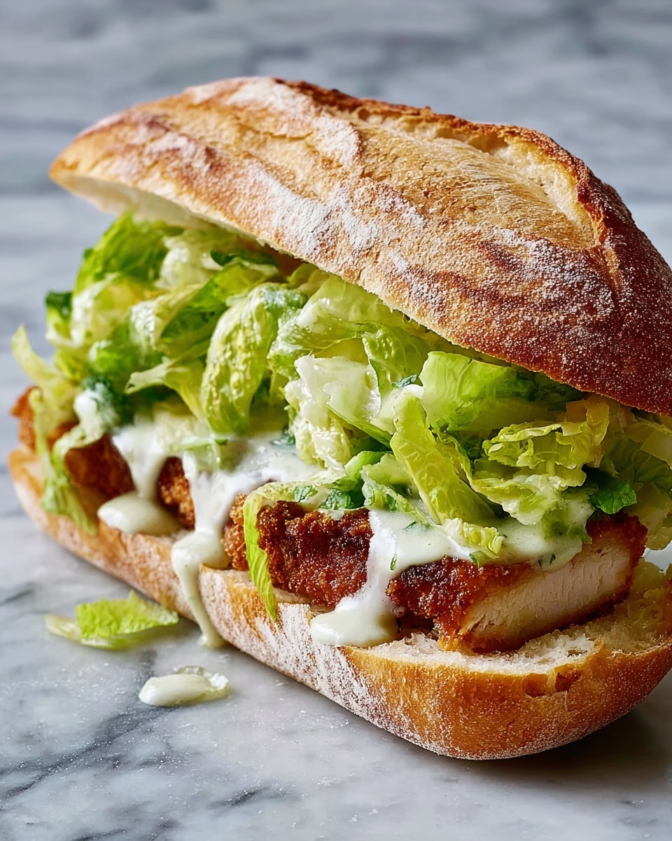 Creamy Chicken Caesar Sandwich: Easy Lunch Recipe - Recipe Image