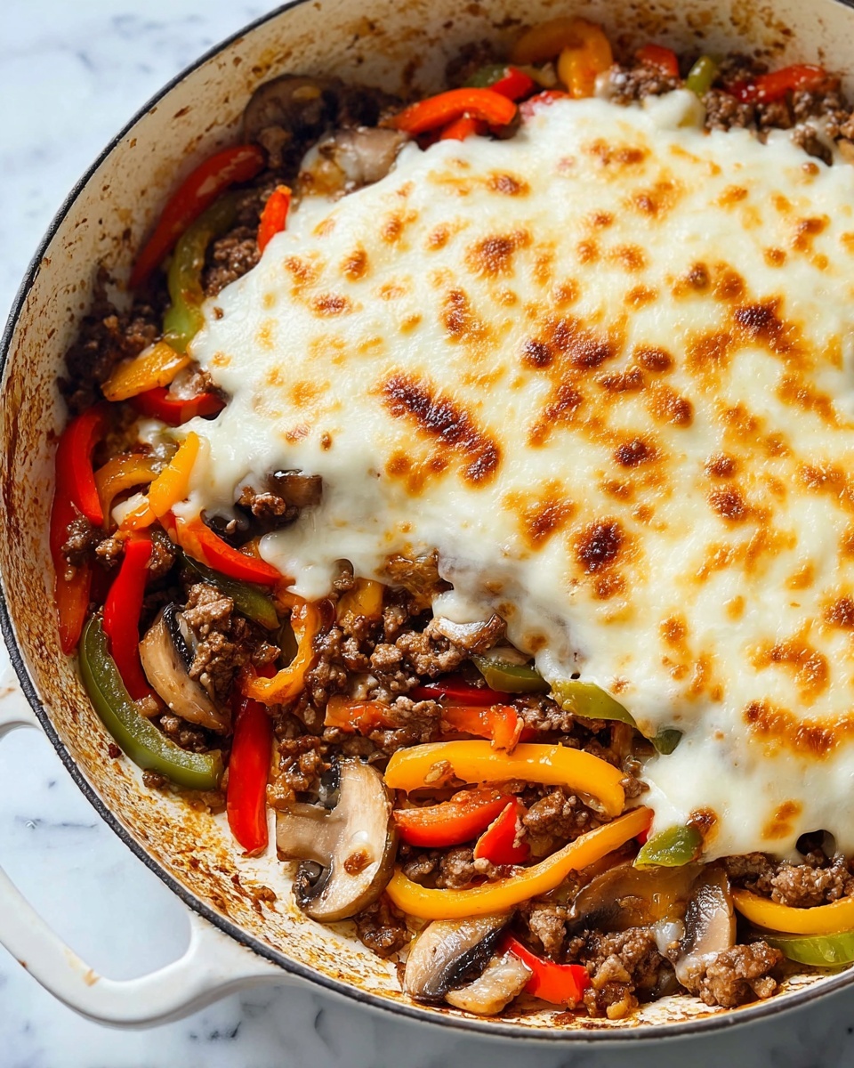 Philly Cheesesteak Casserole Recipe - Recipe Image