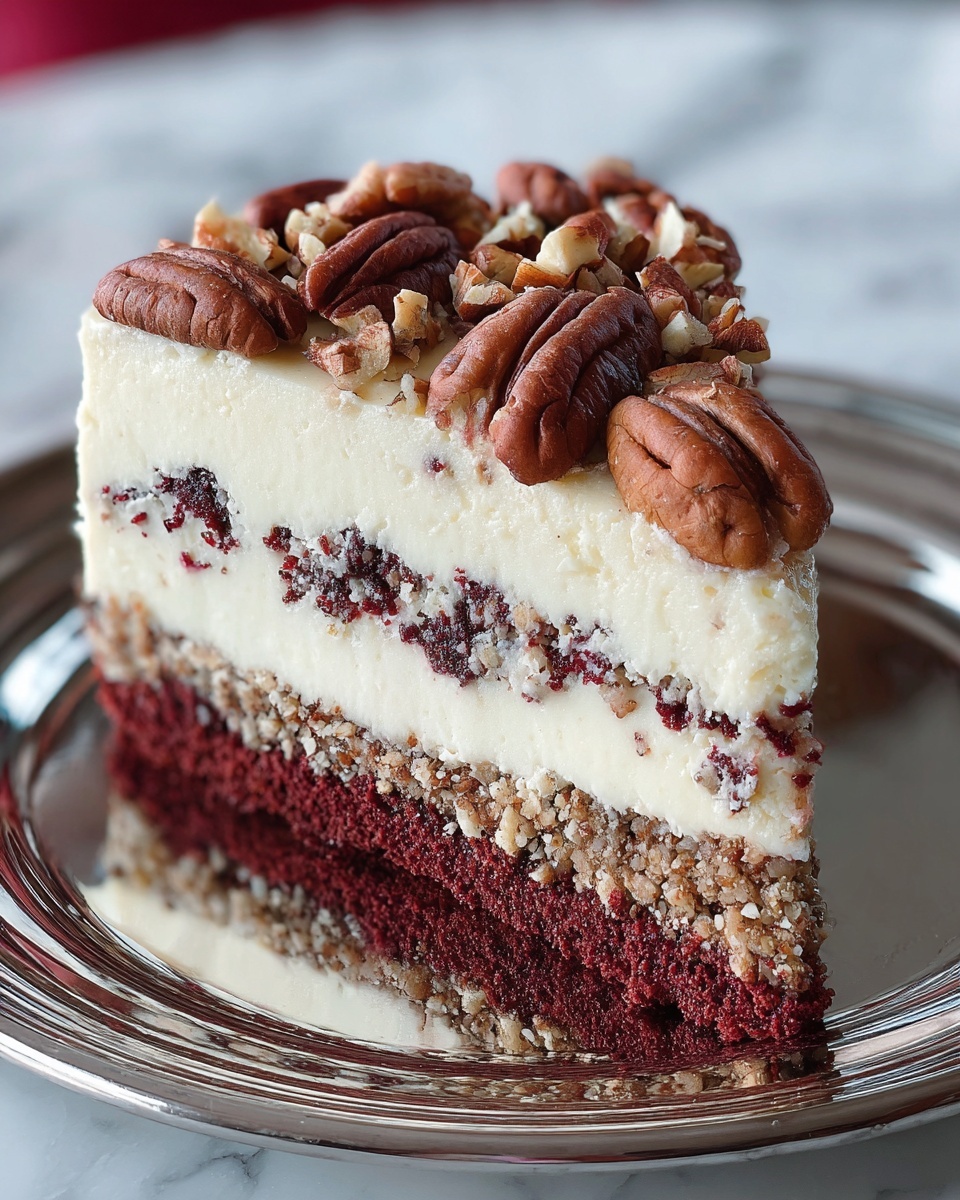 Pecan Red Velvet Cheesecake Recipe - Recipe Image