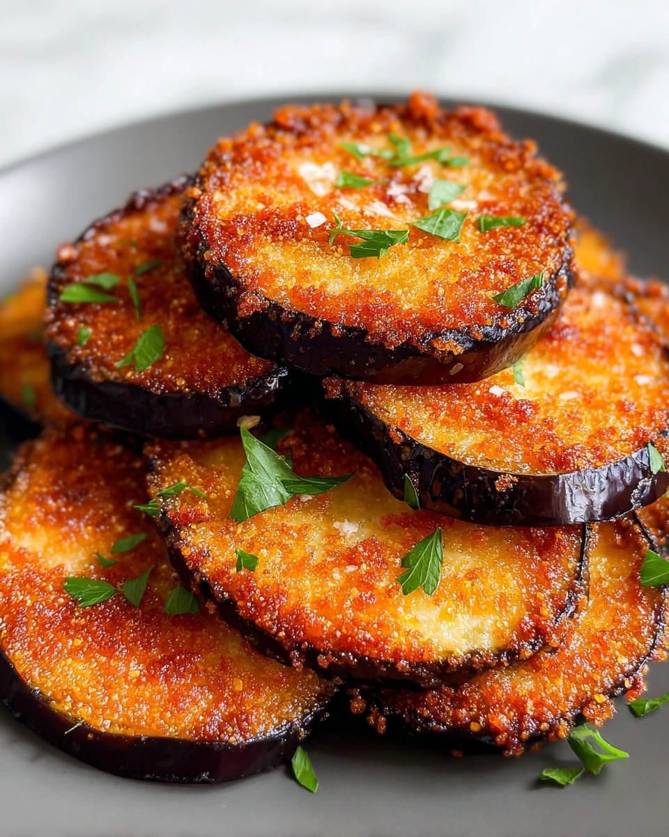 Crispy Air Fryer Eggplant Slices with Parmesan Recipe - Recipe Image