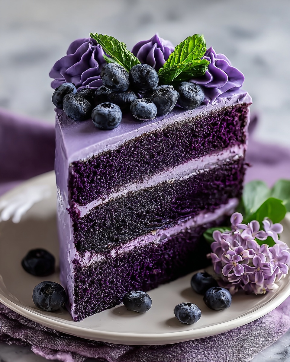 Purple Velvet Cake with Cream Cheese Frosting Recipe - Recipe Image