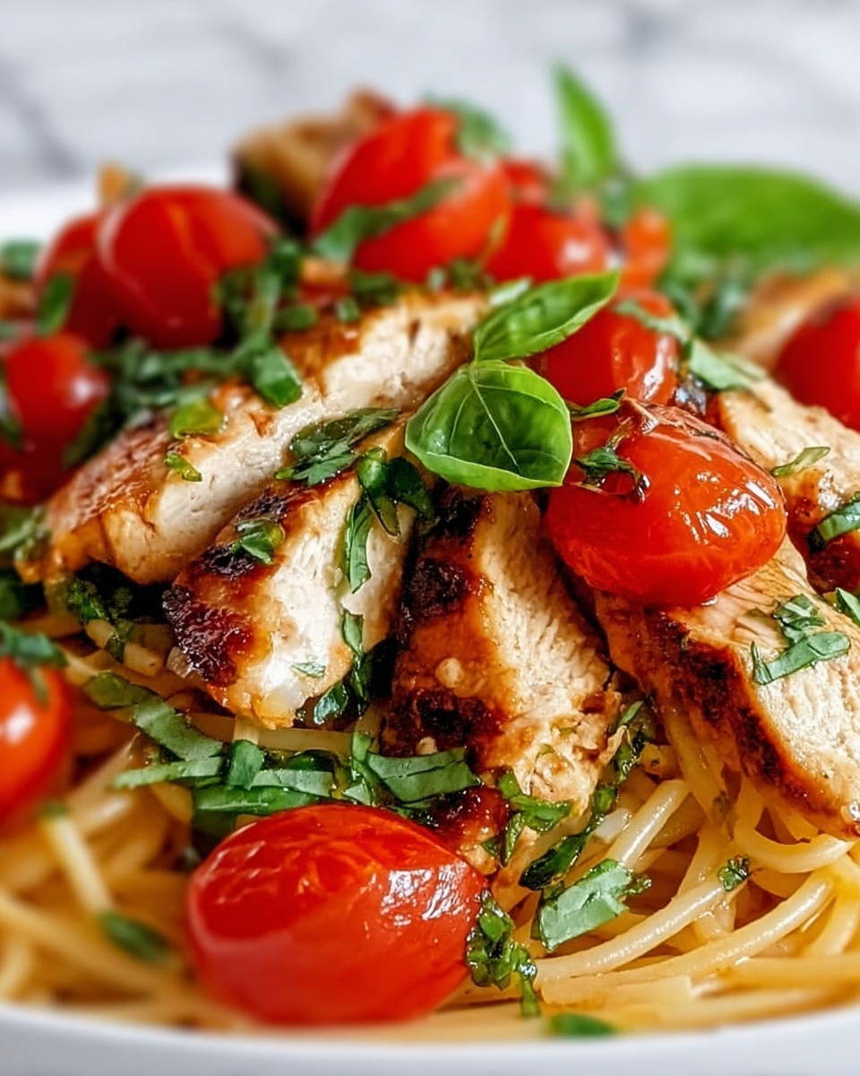 Healthy Bruschetta Chicken Pasta Recipe - Recipe Image