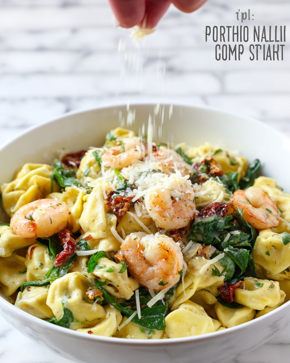 One Pot Garlic Shrimp Tortellini Recipe - Recipe Image