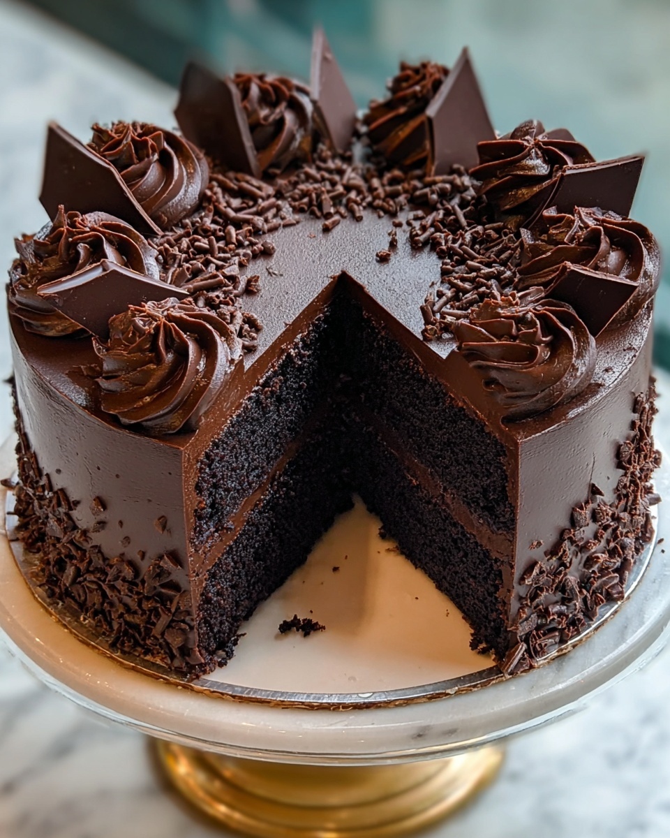 Dark Triple Chocolate Cake Recipe - Recipe Image