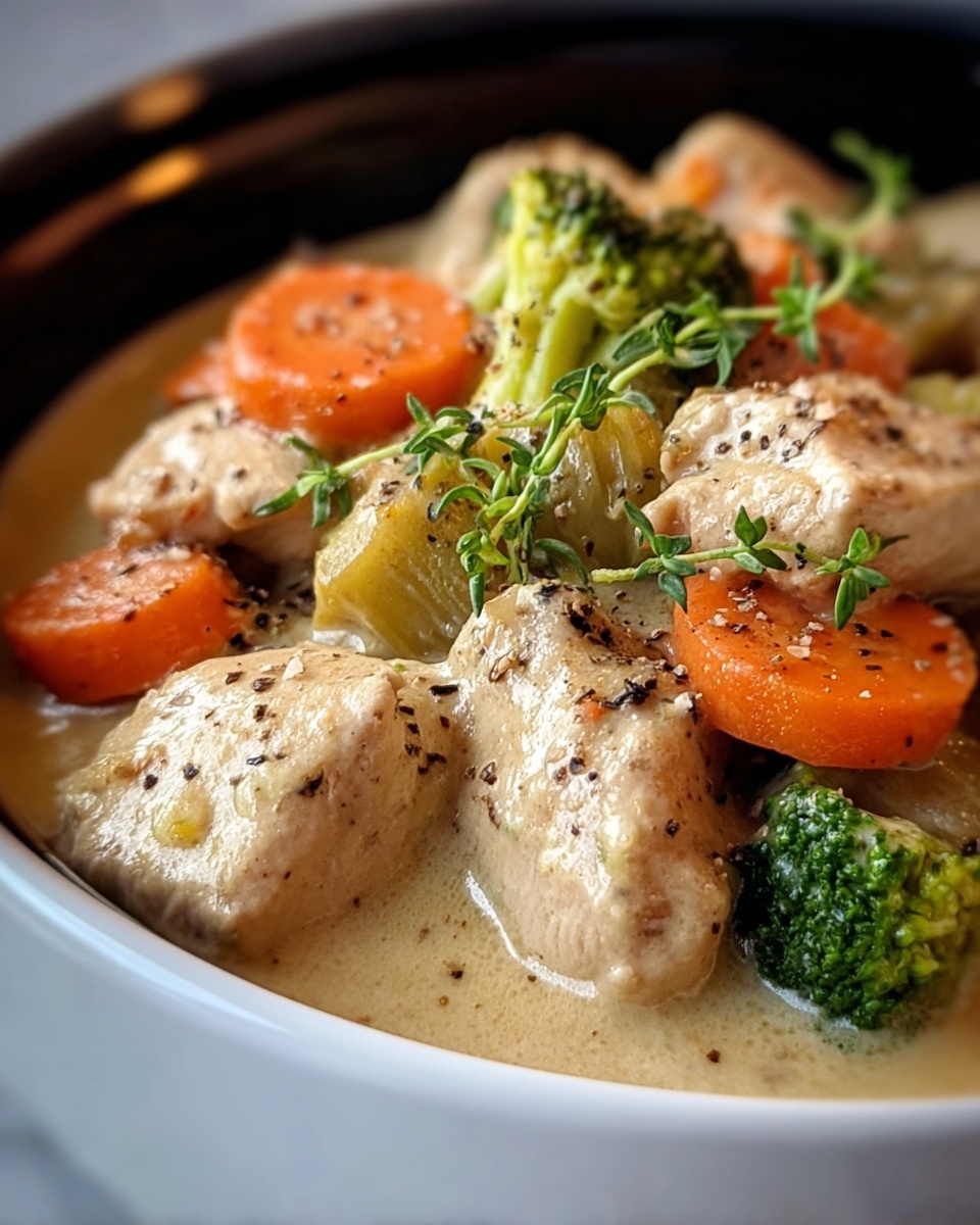Slow Cooker Creamy Garlic Chicken and Veggies Recipe - Recipe Image