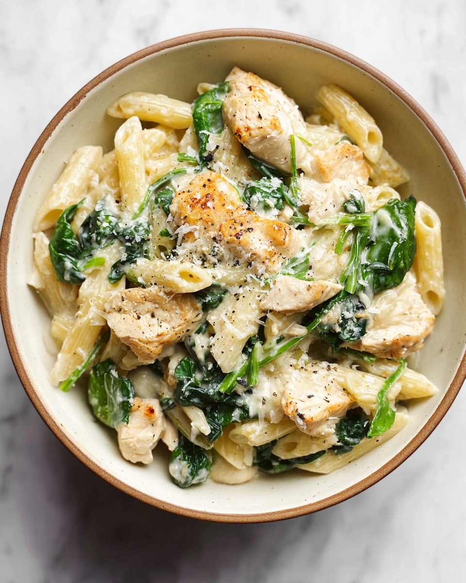 Creamy Chicken Spinach Pasta Recipe - Recipe Image