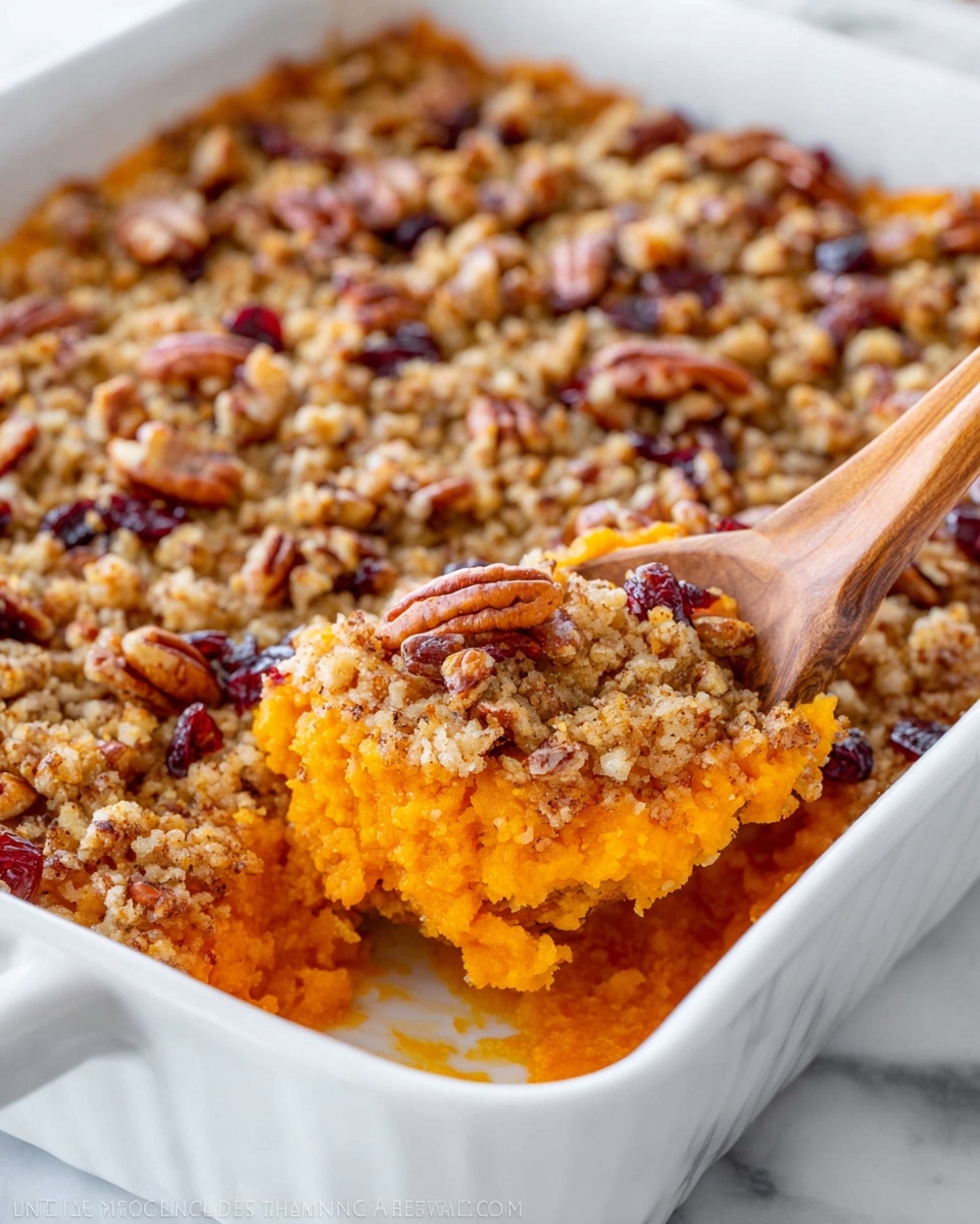 Sweet Potato Casserole with Cranberries and Pecans Recipe - Recipe Image