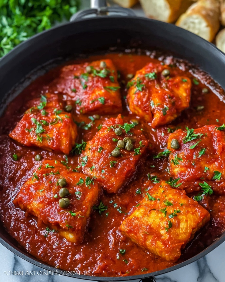 Cod Fish in Tomato Sauce Recipe - Recipe Image