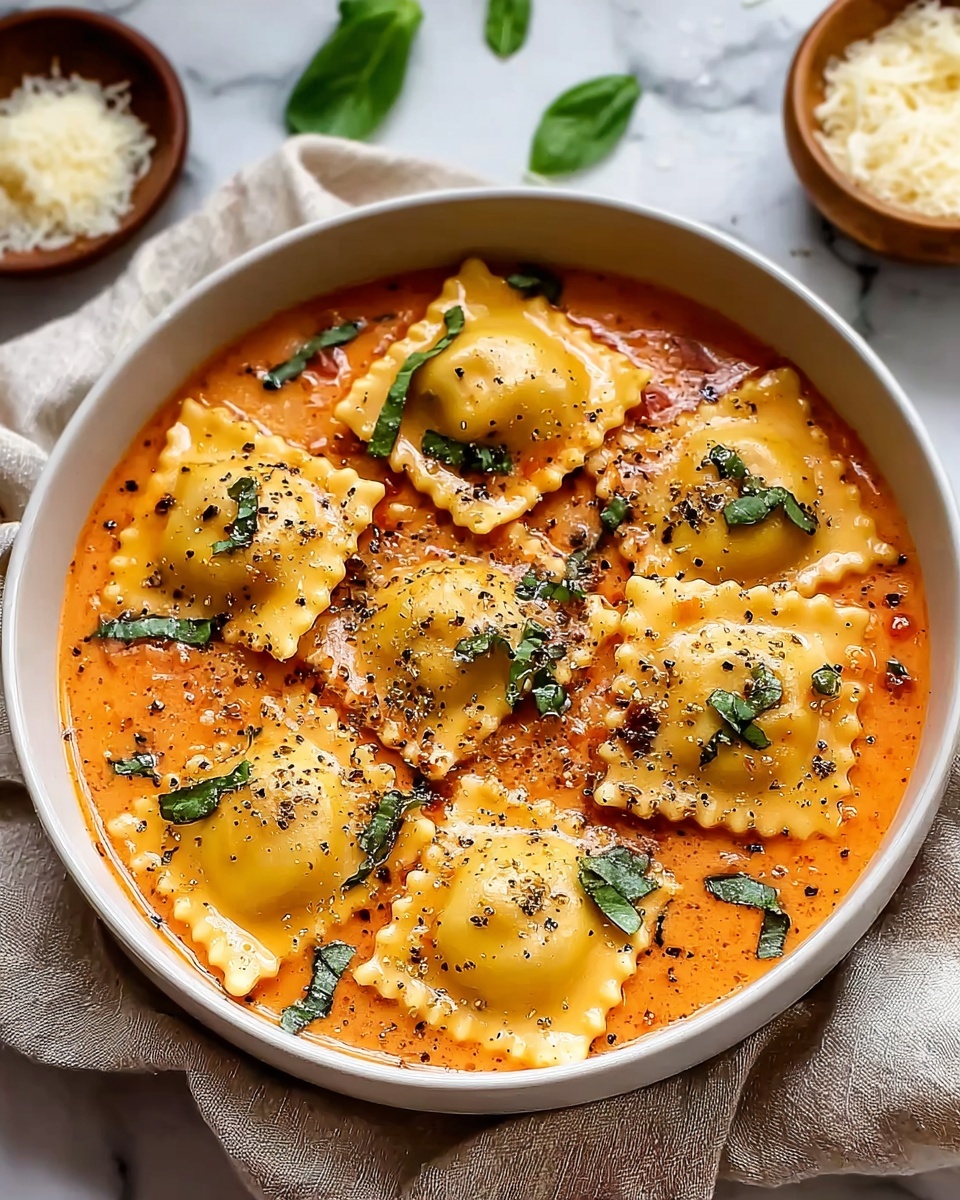 Creamy Tuscan Ravioli Recipe - Recipe Image