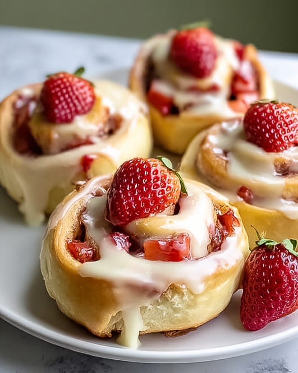 Strawberry Cheesecake Cinnamon Rolls Recipe - Recipe Image
