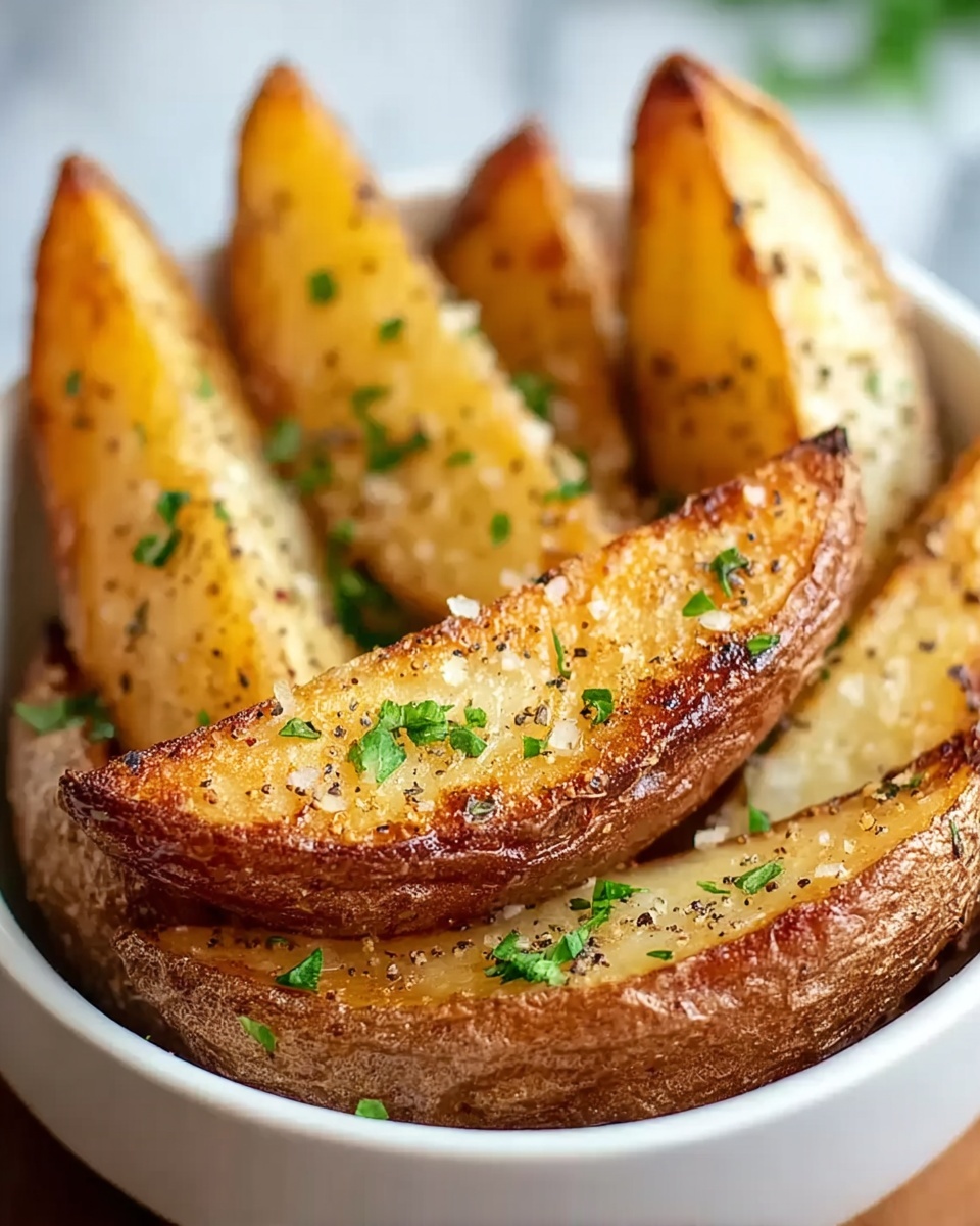 Baked Garlic Parmesan Potato Wedges Recipe - Recipe Image