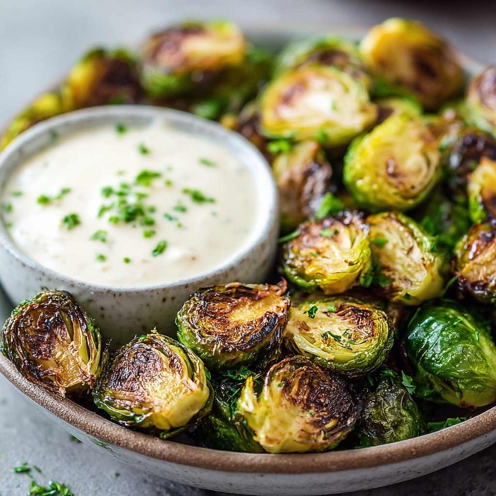 Crispy Brussels Sprouts with Dijon Aioli Recipe - Recipe Image