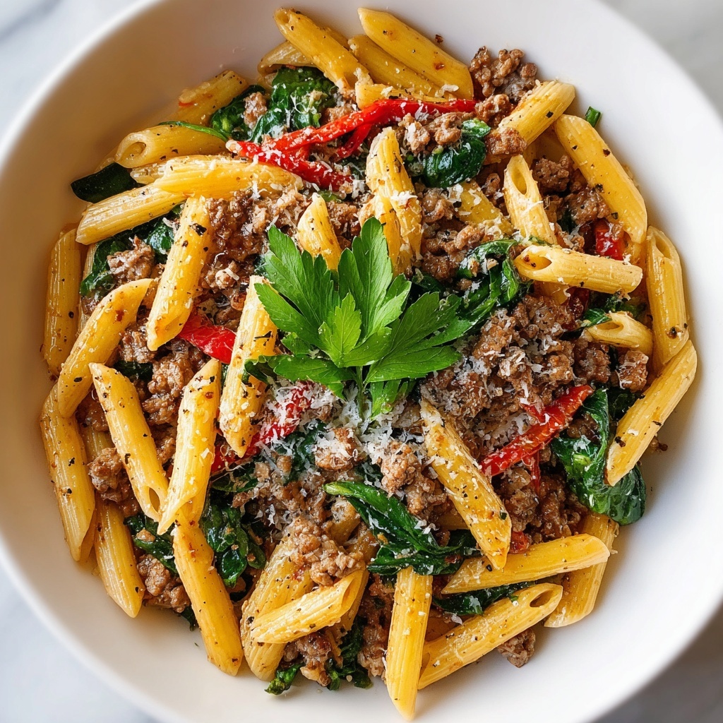 High Protein Creamy Beef Pasta Recipe - Recipe Image