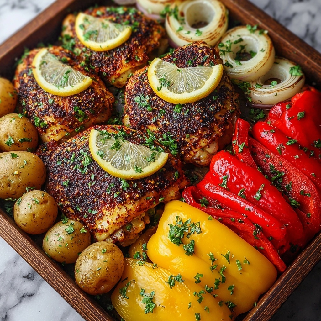 Sheet Pan Blackened Lemon Chicken Dinner Recipe - Recipe Image