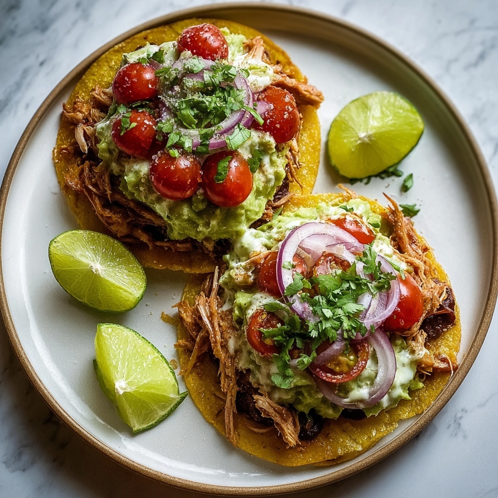 Chicken Guacamole and Bean Tostadas Recipe - Recipe Image