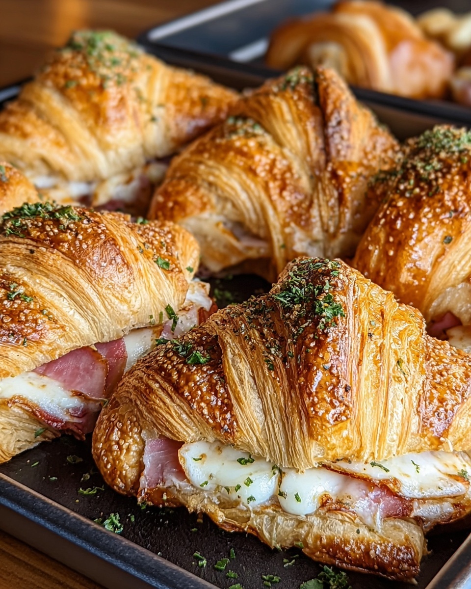 Buttery Garlic Baked Croissants Recipe - Recipe Image