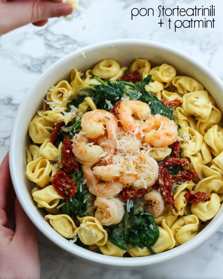 One Pot Garlic Shrimp Tortellini Recipe