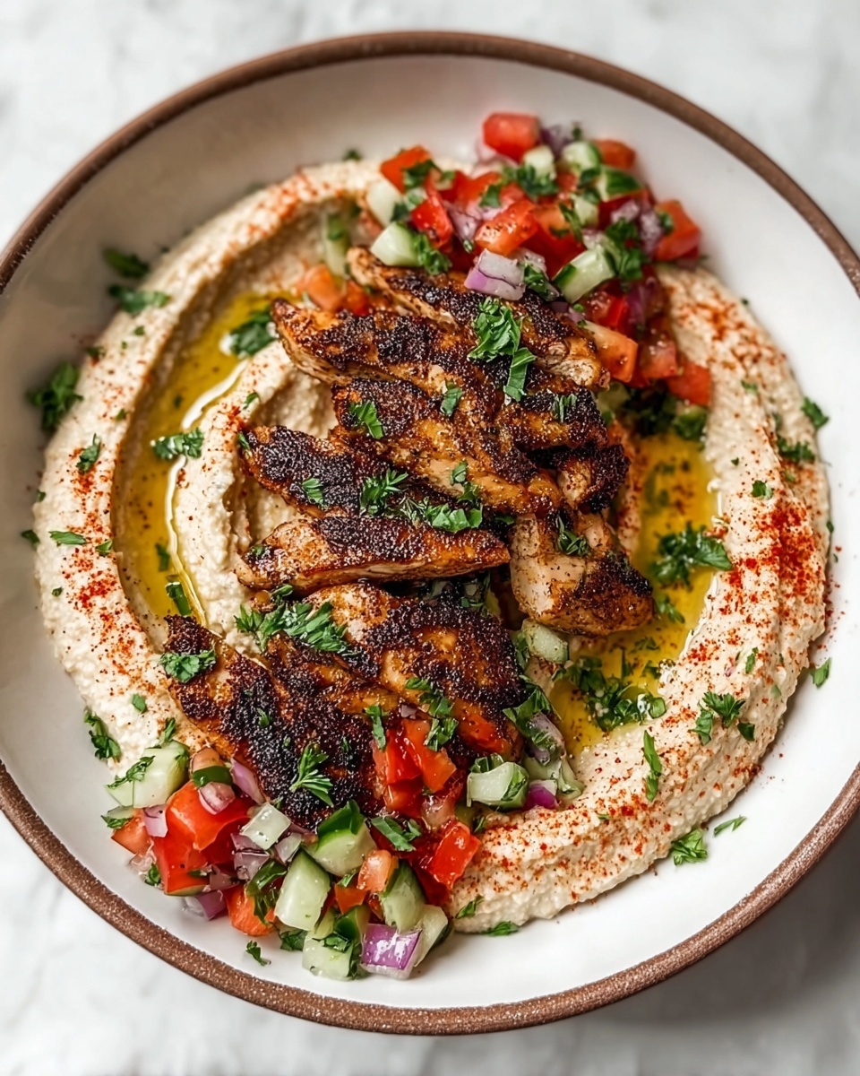 Spiced Grilled Chicken with Caramelized Onion Hummus Recipe - Recipe Image
