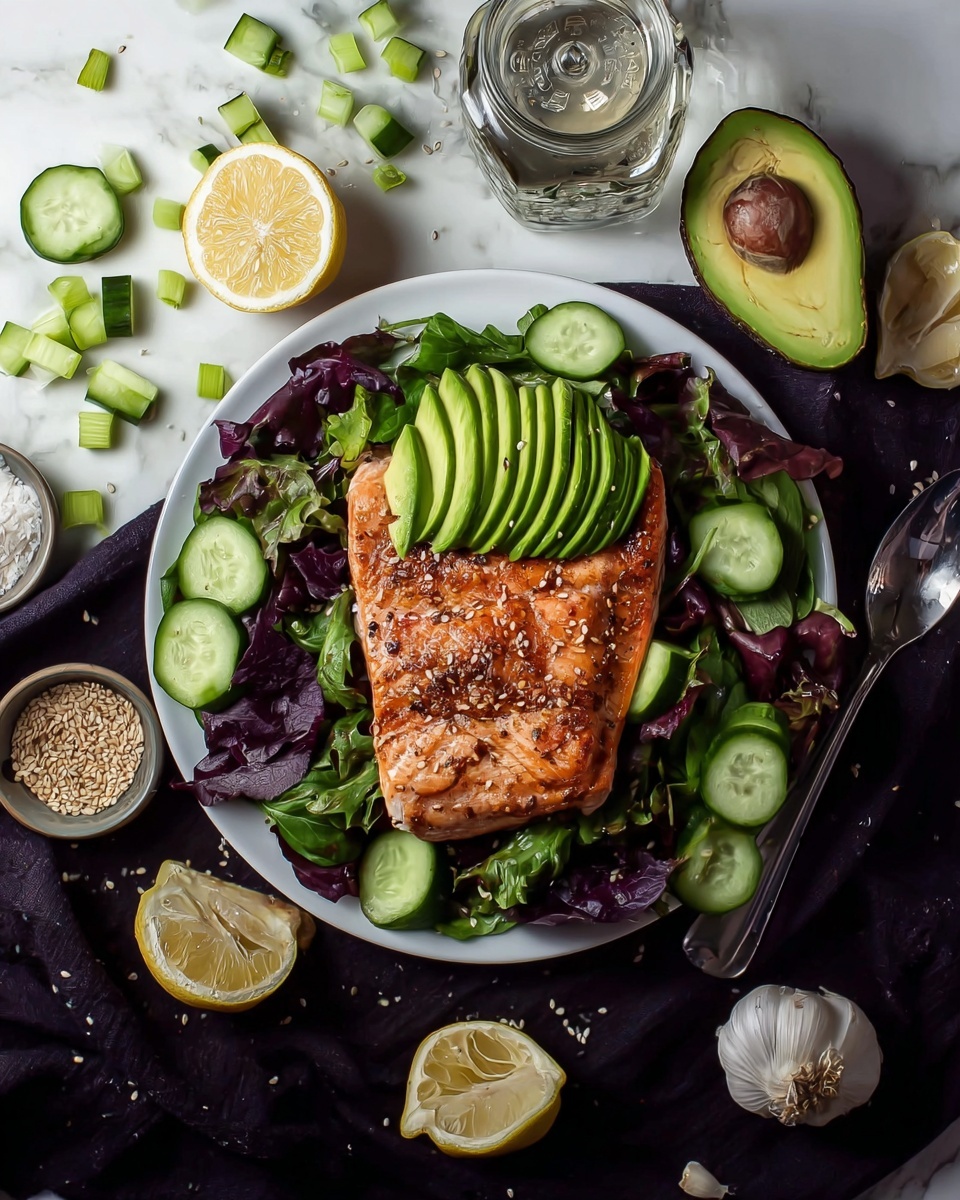 Salmon Salad with Toasted Sesame Seed Dressing Recipe - Recipe Image