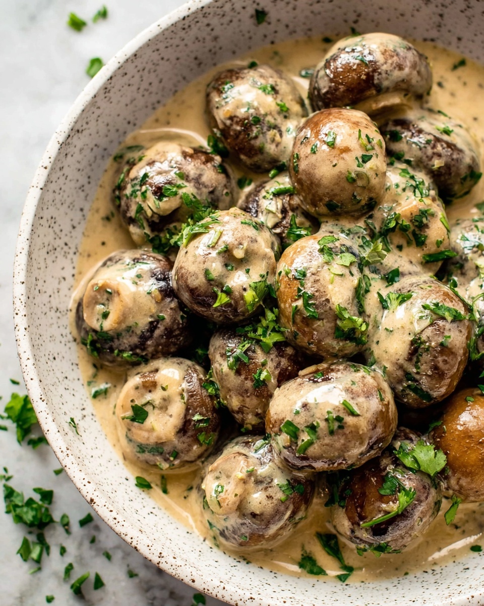 Creamy Garlic Mushrooms Recipe - Recipe Image