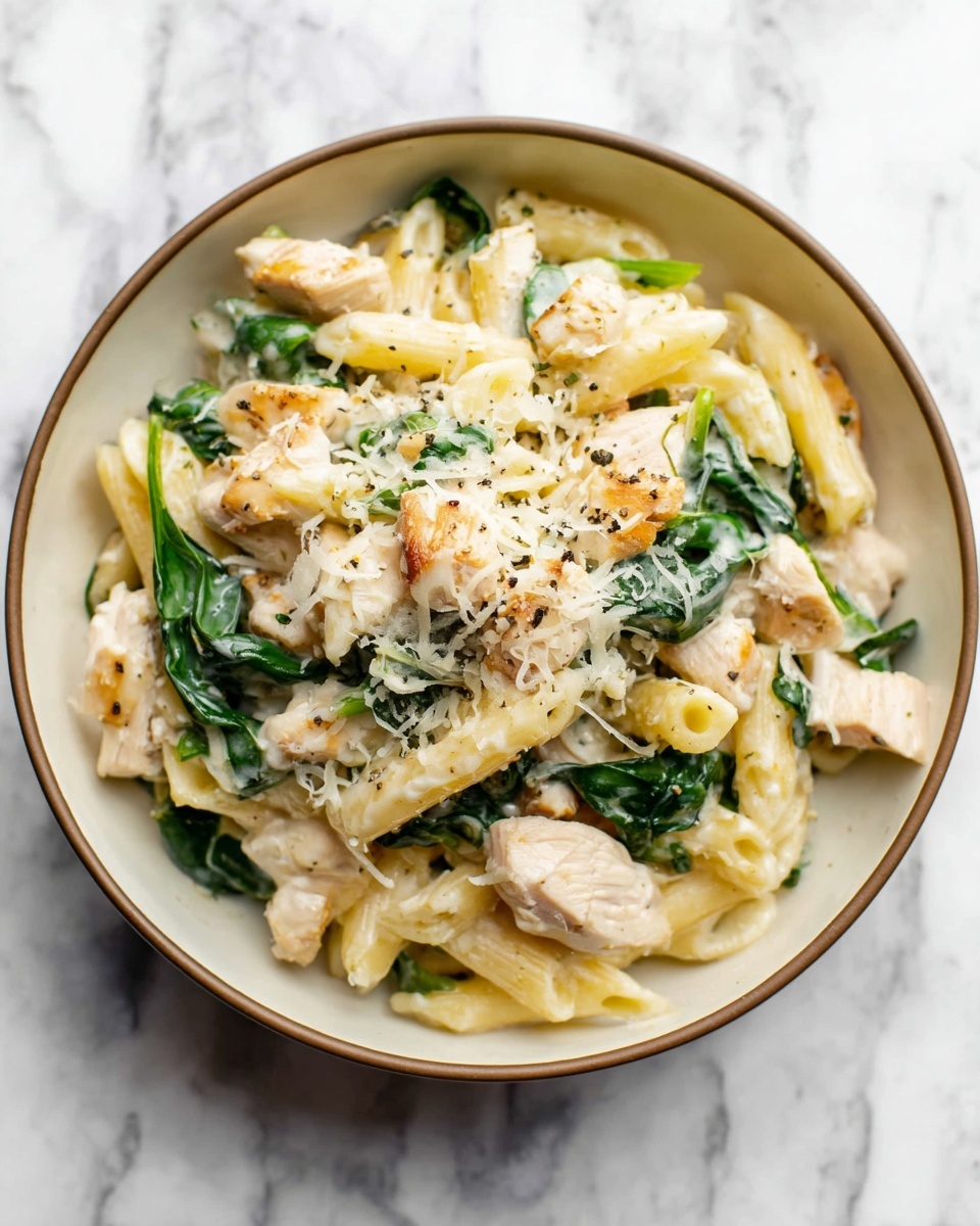 Creamy Chicken Spinach Pasta Recipe - Recipe Image
