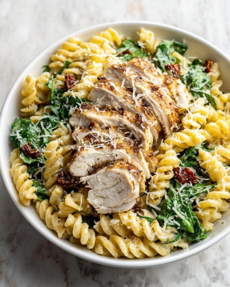 Creamy Chicken Pesto Pasta with Spinach and Sun-Dried Tomatoes Recipe