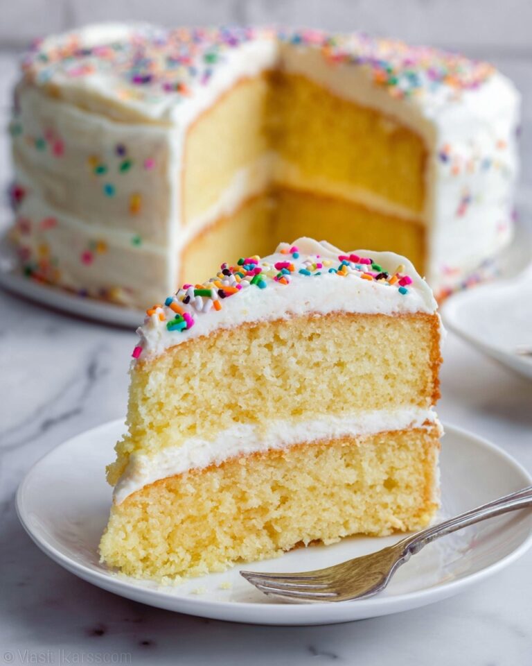 Creamy Vanilla Cake with Buttercream Frosting Recipe