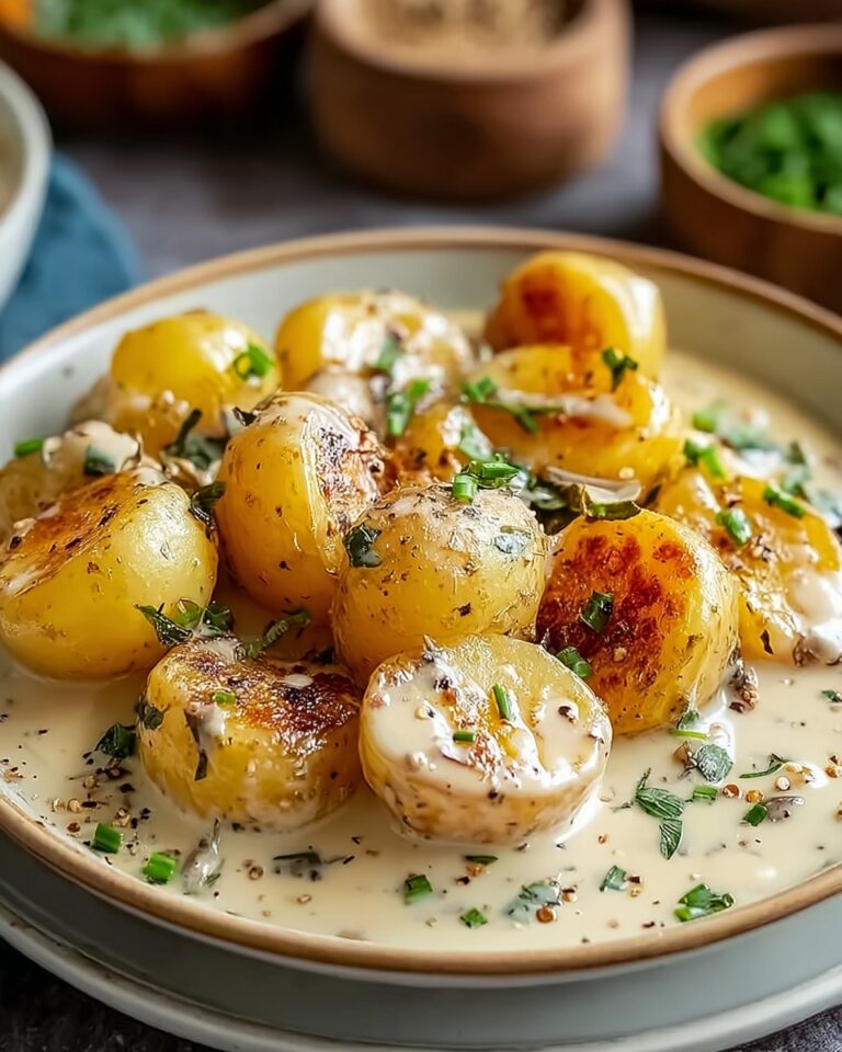 Creamy Garlic Sauce Baby Potatoes Recipe