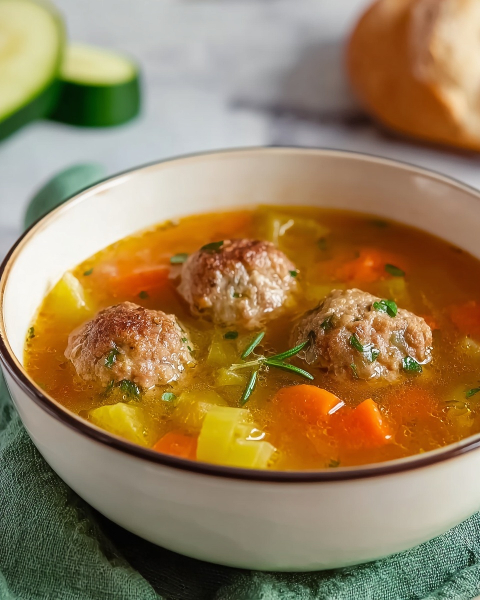 Comforting Vegetable Soup with Meatballs and Pasta Recipe - Recipe Image