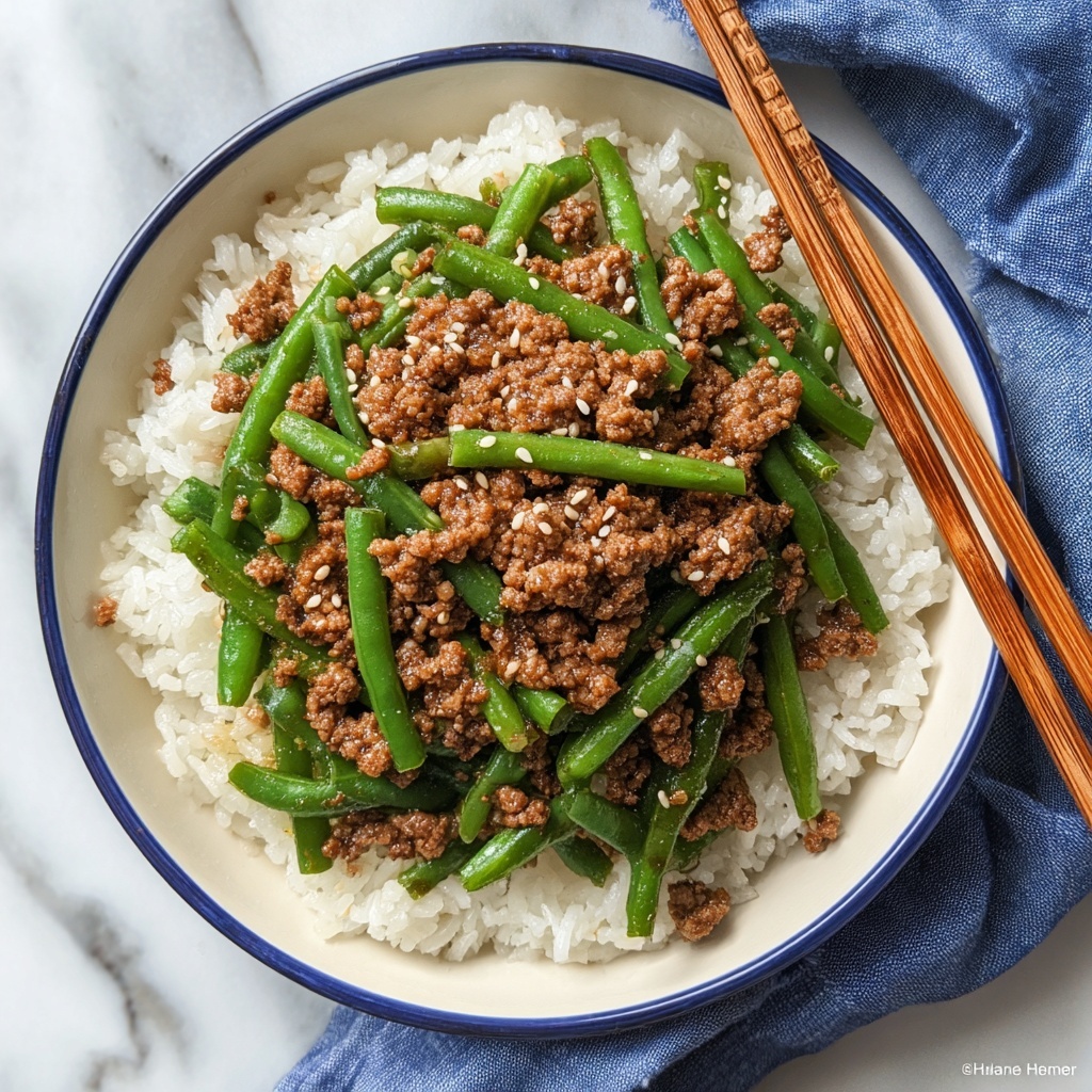 Garlicky Beef & Green Bean Rice Bowl Recipe - Recipe Image