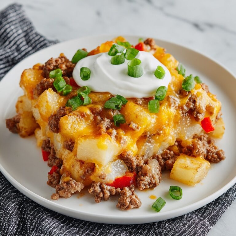 Cheesy Ground Beef & Potato Casserole Recipe