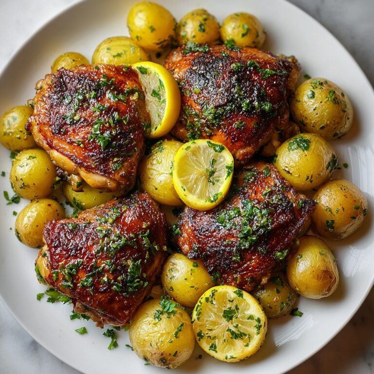 Oven-Roasted Chicken Thighs and Potatoes with Lemon and Herbs Recipe