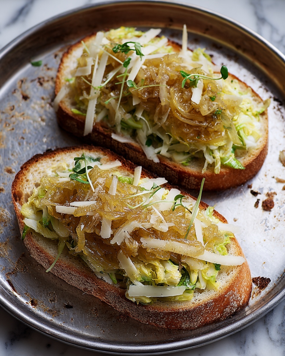 Brussels Sprouts Toast with Caramelized Onions Recipe - Recipe Image