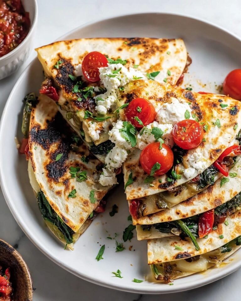 Mediterranean Quesadillas with Spinach, Feta, and Mozzarella Recipe