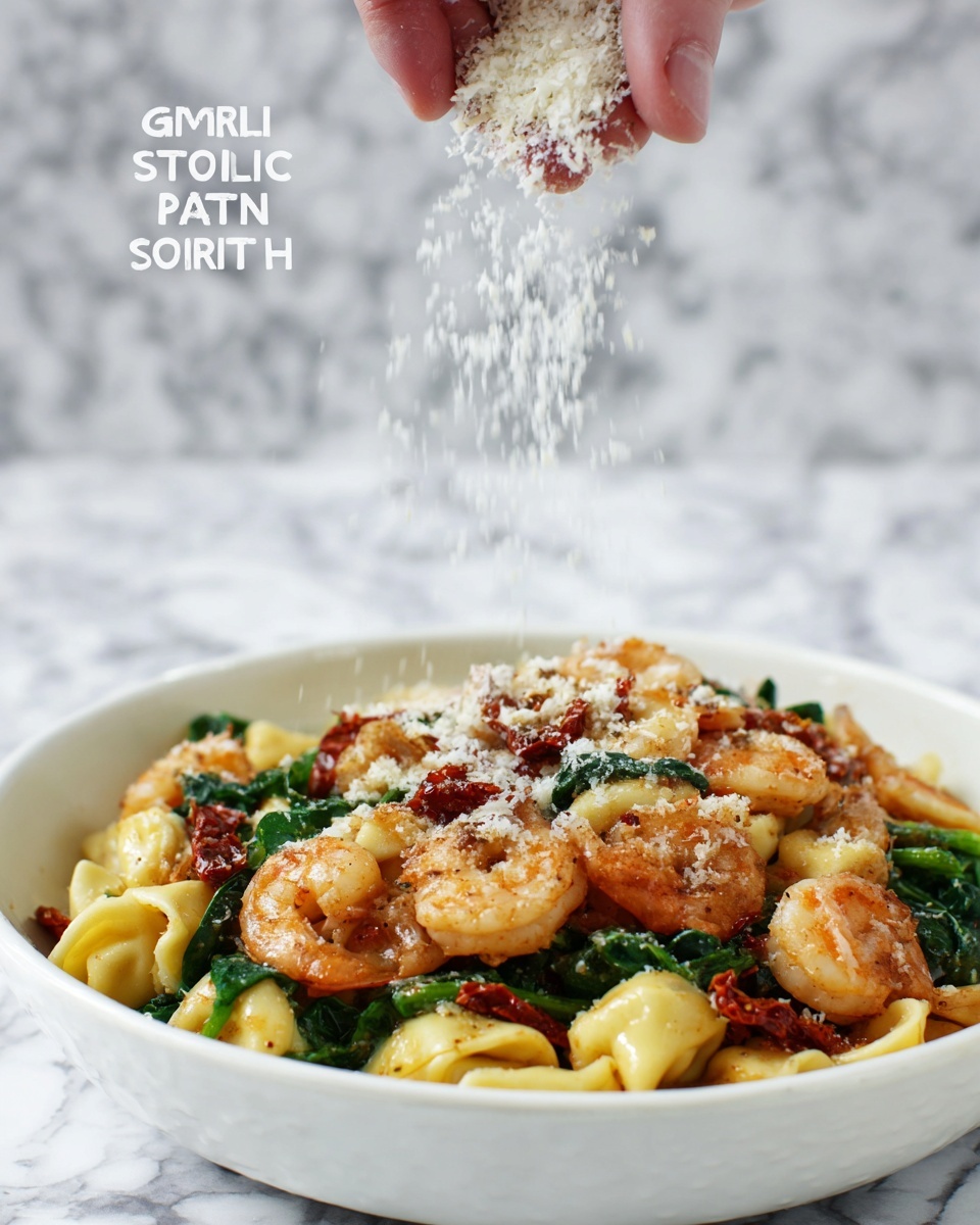 One Pot Garlic Shrimp Tortellini Recipe - Recipe Image
