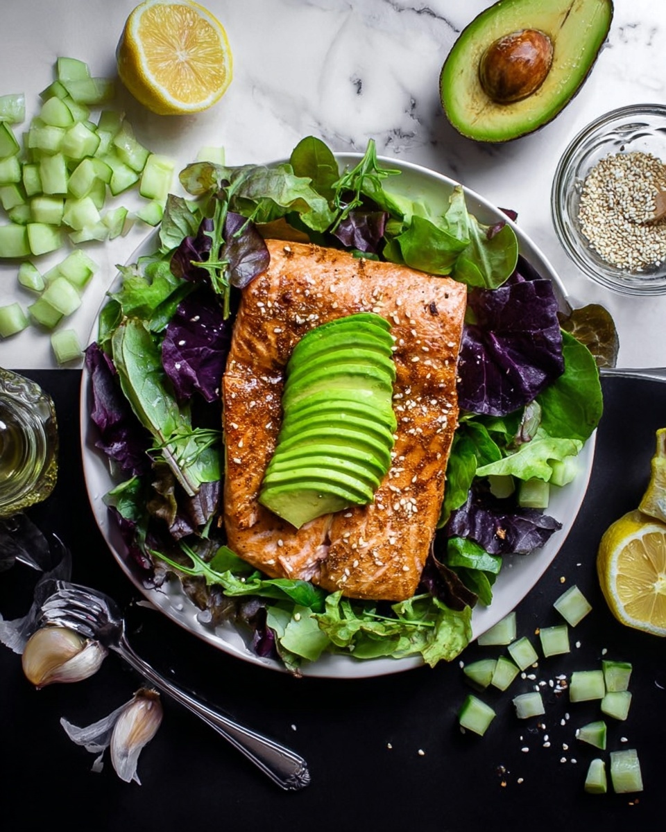 Salmon Salad with Toasted Sesame Seed Dressing Recipe - Recipe Image