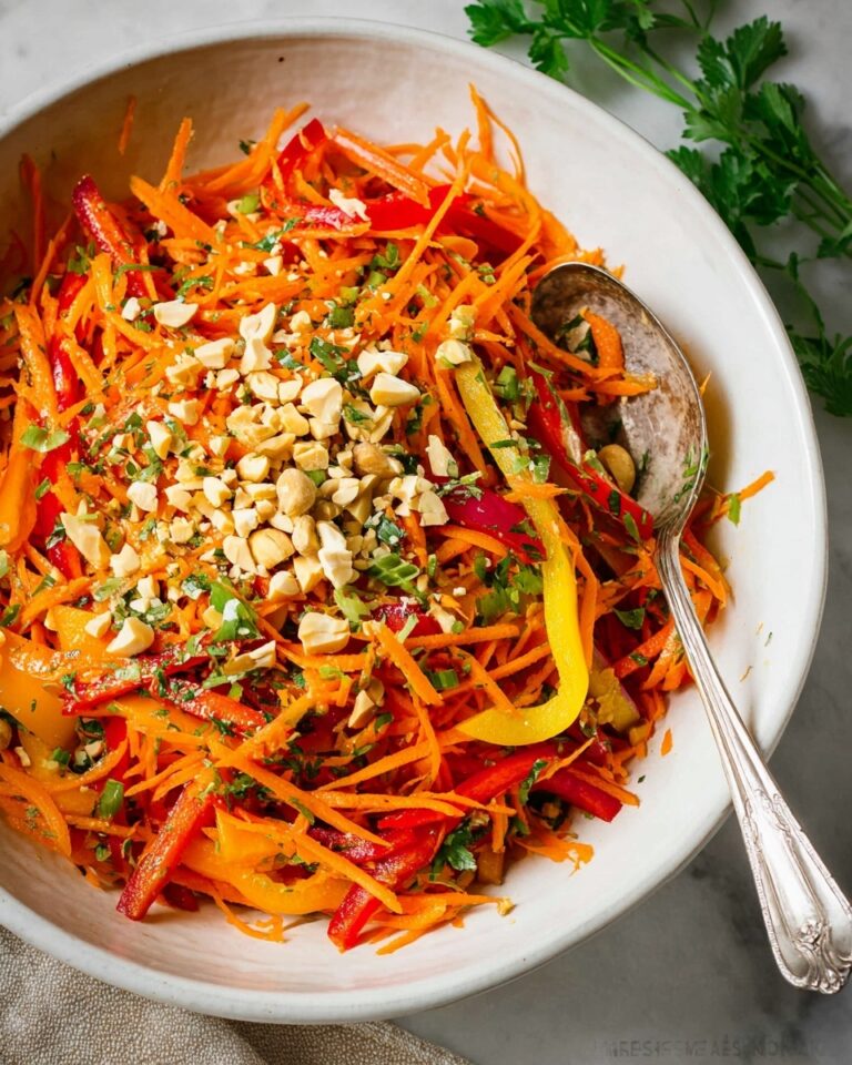Korean Carrot Salad with Cashews and Crispy Bell Peppers Recipe